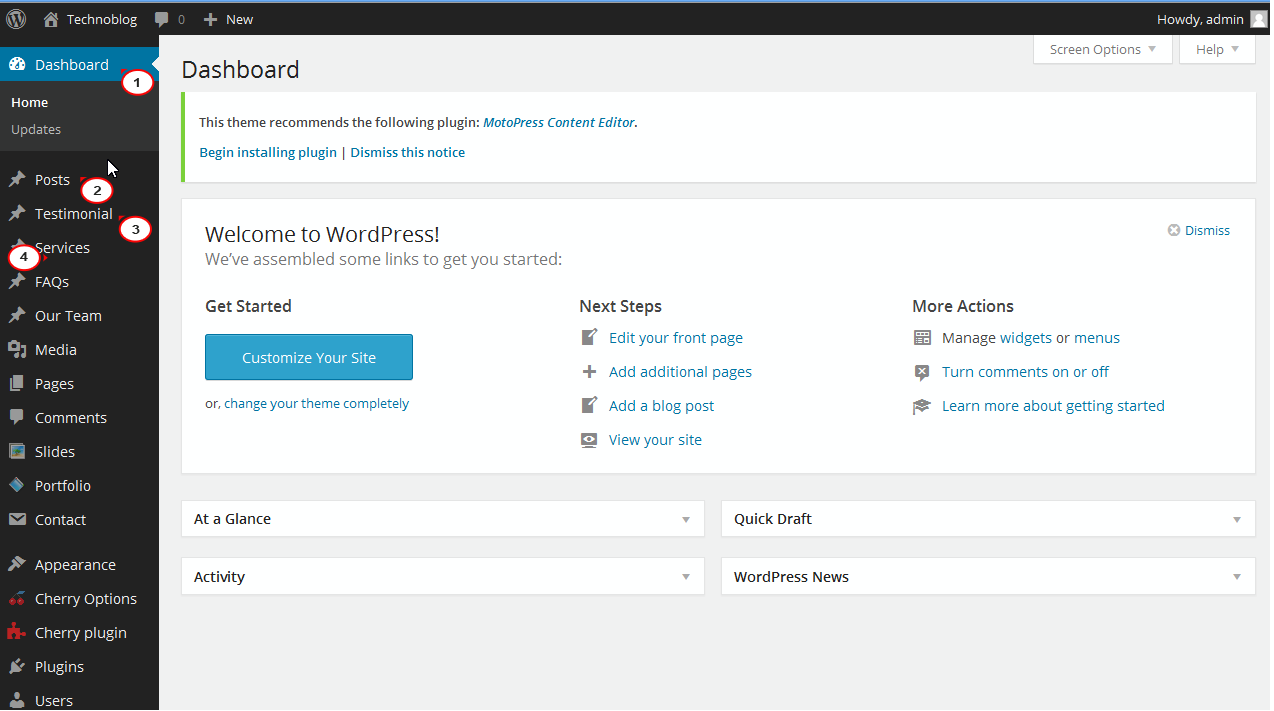 WordPress Renaming admin menu items 1